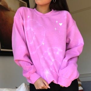 SOLD Custom dyed and painted pink sweatshirt